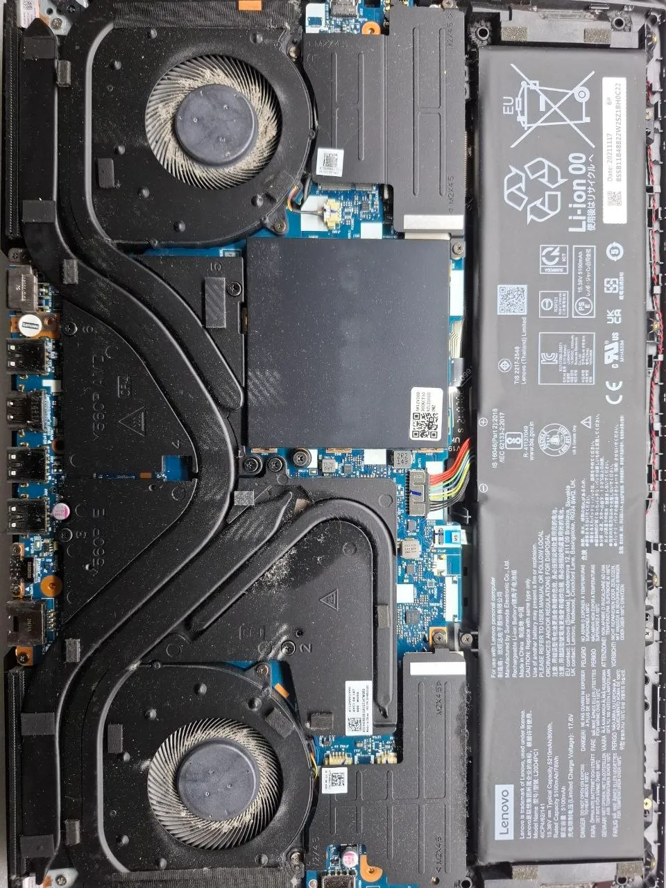 Система охлаждения Lenovo Legion 5 Pro до разборки
