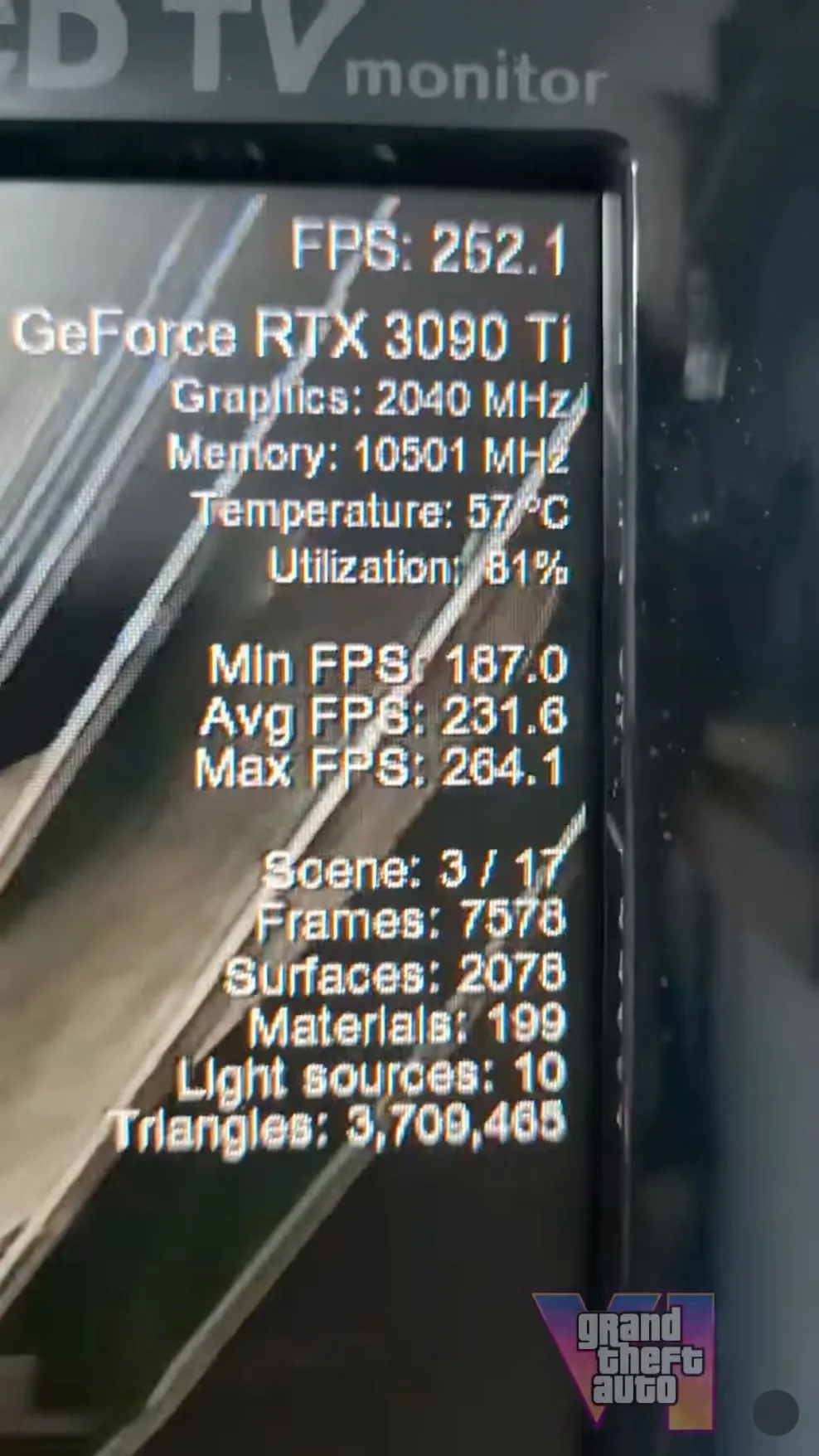 Бенчмарк RTX 3090 Ti — 252 FPS, 57°C, финальный тест после восстановления